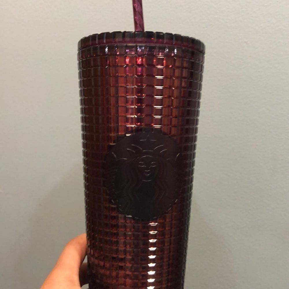 Starbucks Berry Grid purple disco Tumbler 24 Oz